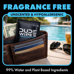 DUDE Wipes On-The-Go Unscented Adult Flushable Travel Wipes, 30 Count