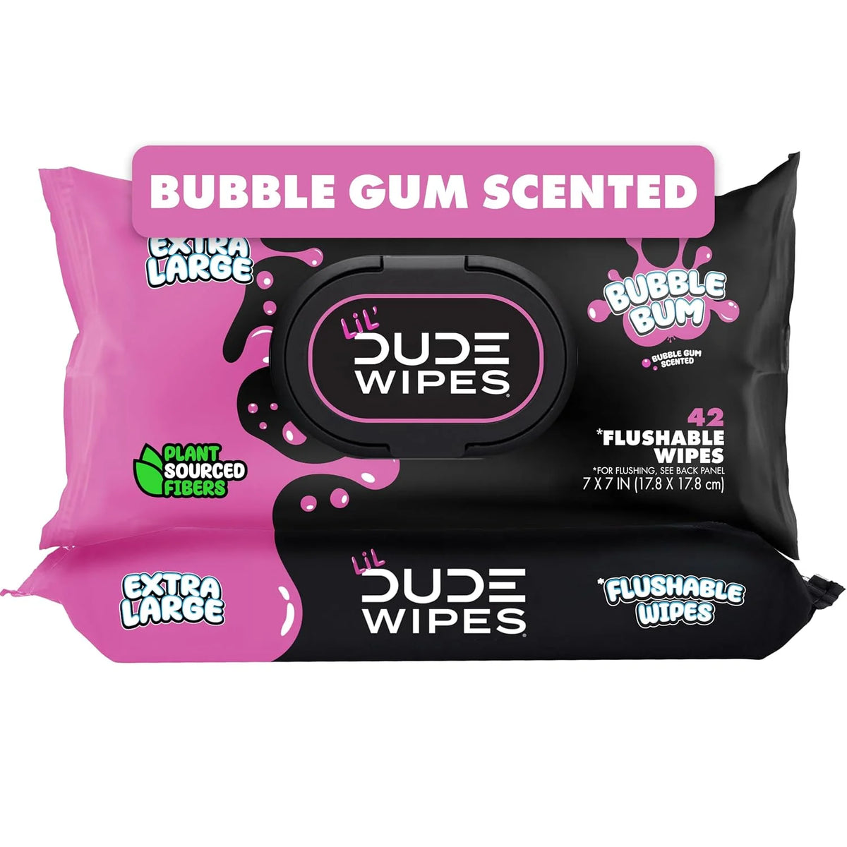 LiL' DUDE Wipes Flushable Potty Training Water Wipes, Bubble Bum, 84 Count