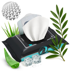 The Nobleman Mens Cooling Face & Body Cleansing Wipes  C Aloe & Eucalyptus No Rinse Cleansing Cloths for Gym, Travel, Sweat Removal, Post Workout Freshness, Active On-The-Go Hygiene & Camping  C 30 Ct