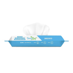 Simpleaf Flushable Wet Wipes | Eco- Friendly, Paraben & Alcohol Free | Hypoallergenic & Safe for Sensitive Skin | Unscented Soothing Aloe Vera Formula (50 Count) 2 pack