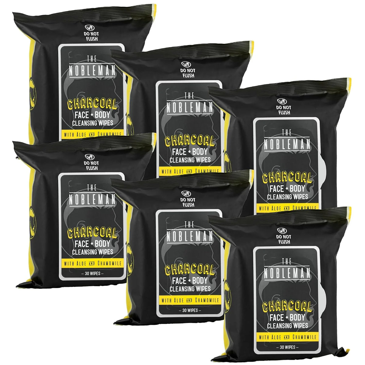 The Nobleman Cleansing Wipes 6 Pack (180 ct., Charcoal)