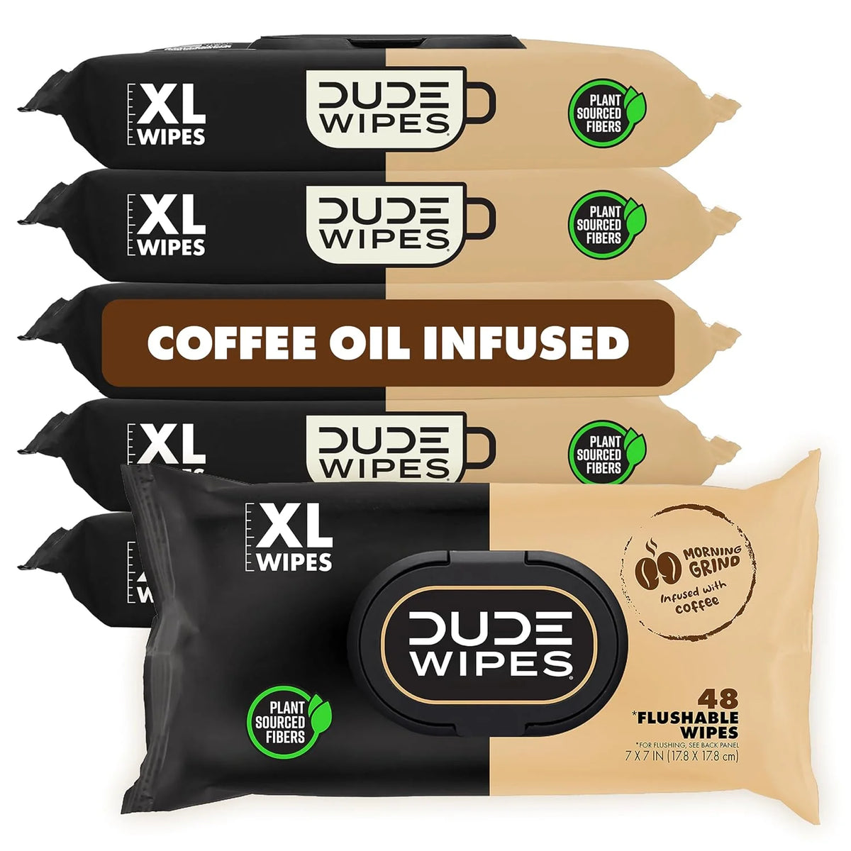 DUDE Wipes Morning Grind Adult Flushable Wipes, Coffee Scented, 288 Count