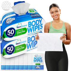 XL Body Wipes for Camping & Outdoor - No Rinse Shower Wipes - 100 Ct (2pk)