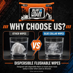 XL Flushable Adult Wet Wipes - Biodegradable, Sewer & Septic Safe - Overtime Chill Scent - 36 Resealable Packs of 48