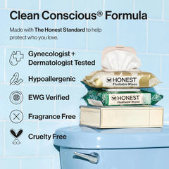 The Honest Company Flushable Wipes, Hypoallergenic, Gilded Wings, 42 Count