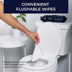 Pursonic Wipes for Men with Scented Soft Mint, Aloe Vera & Vitamin E - Flushable Plant-Based & Alcohol-Free Body & Toilet Wipes for Travel, Gym & Bathroom Use - Extra Large Resealable Pack - 1200 Pcs