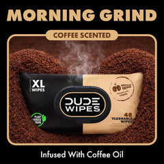 DUDE Wipes Morning Grind Adult Flushable Wipes, Coffee Scented, 288 Count
